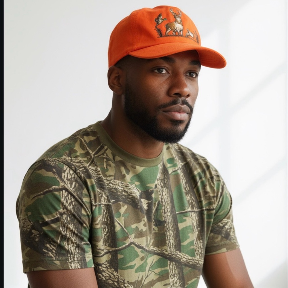 Winchester Vintage Blaze Orange Deer and Ducks Embroidered Snapback Hat Unisex